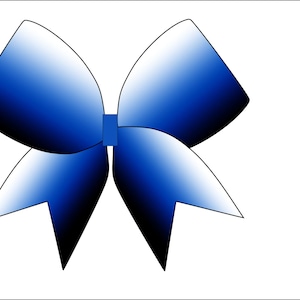 Ombre Royal Blue Black White Cheerbow  - Digital File Only - Cheerbow sublimation file