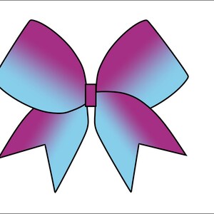 Violet Blue Ombre Center Cheerbow Template  - Digital File Only - Cheerbow Sublimation File
