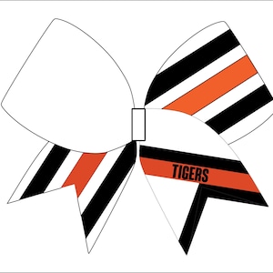 Cheerbow CUT FILE 3 inch bow - Digital File Only - Three Stripe Bow with tail