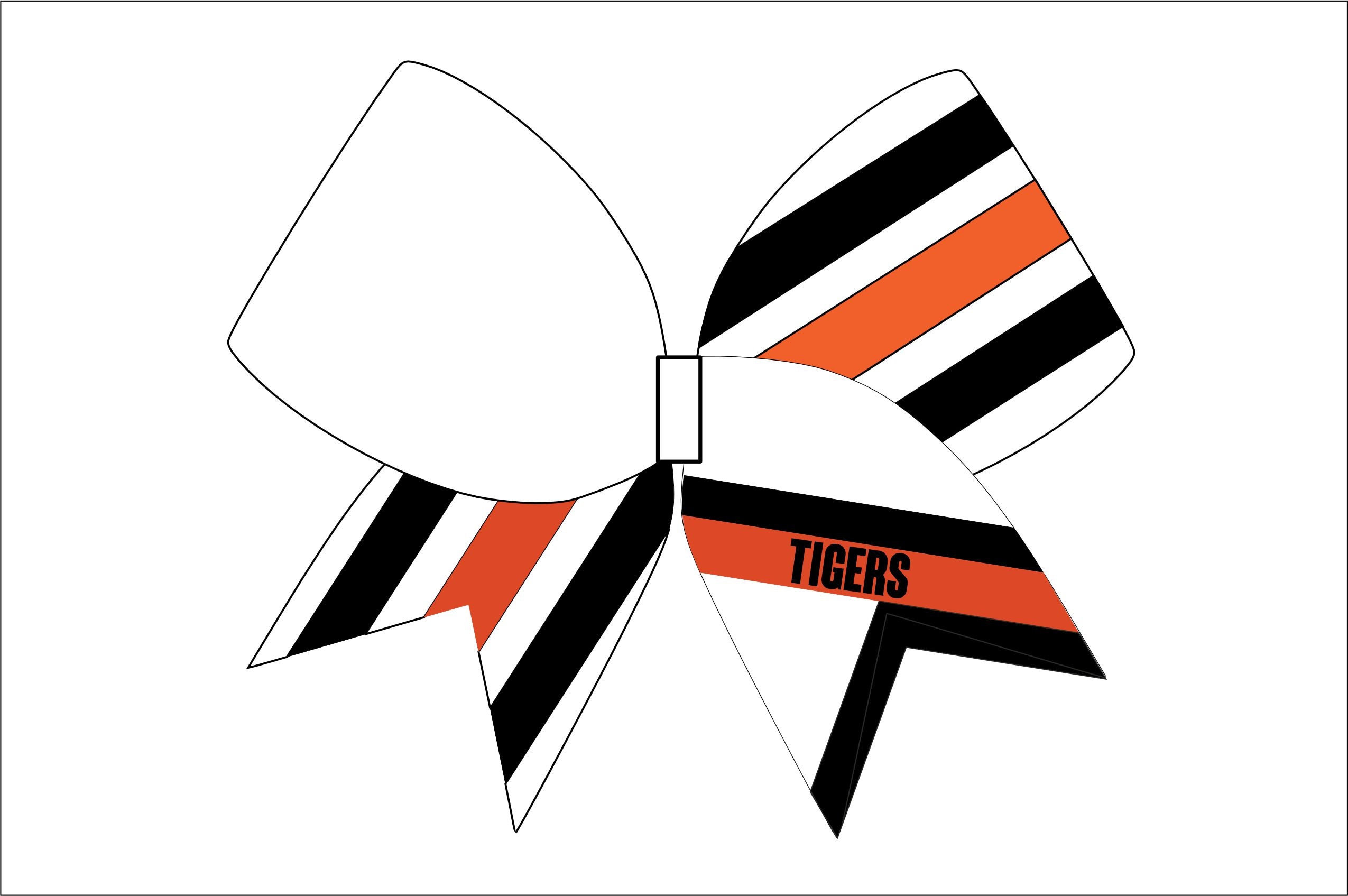 Cheerbow CUT FILE 3 inch bow - Digital File Only - Three Stripe Bow with tail