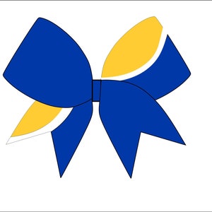 Royal Blue YellowCheer Bow   - Digital File Only - Cheer bow sublimation file