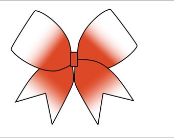 Oranje Ombre Cheerbow-bestand - alleen digitaal bestand - Cheerbow-sublimatiebestand