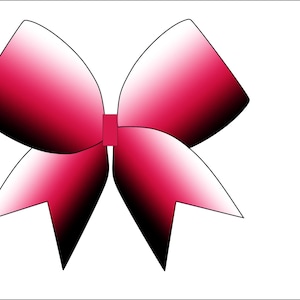 Ombre Black Red White Cheerbow Template - Digital File Only -