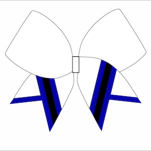 White and Royal blue tails Cheerbow File  - Digital File Only - Cheerbow sublimation file - NOT a cut file