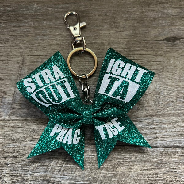 Straight Outta Practice Mini Cheerbow Keychain