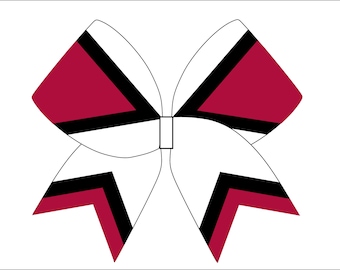 Cheerbow CUT FILE 3 inch cheerbow - Digital File Only - Chevron tails and top Angle V
