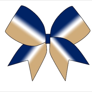 Navy Blue Gold Ombre Cheerbow Template  - Digital File Only - Sublimation Cheerbow File ONLY