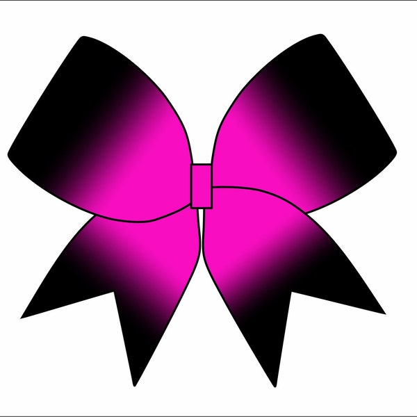 Neon Pink and Black Ombre Cheerbow  - Digital File Only - Cheerbow sublimation file