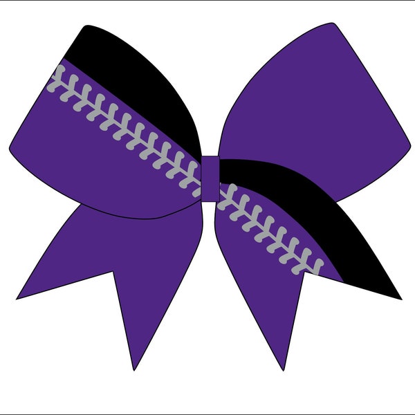 Softball Cheerbow Sublimation Design - Digital File Only - Cheerbow sublimation file - Purple Black and Gray