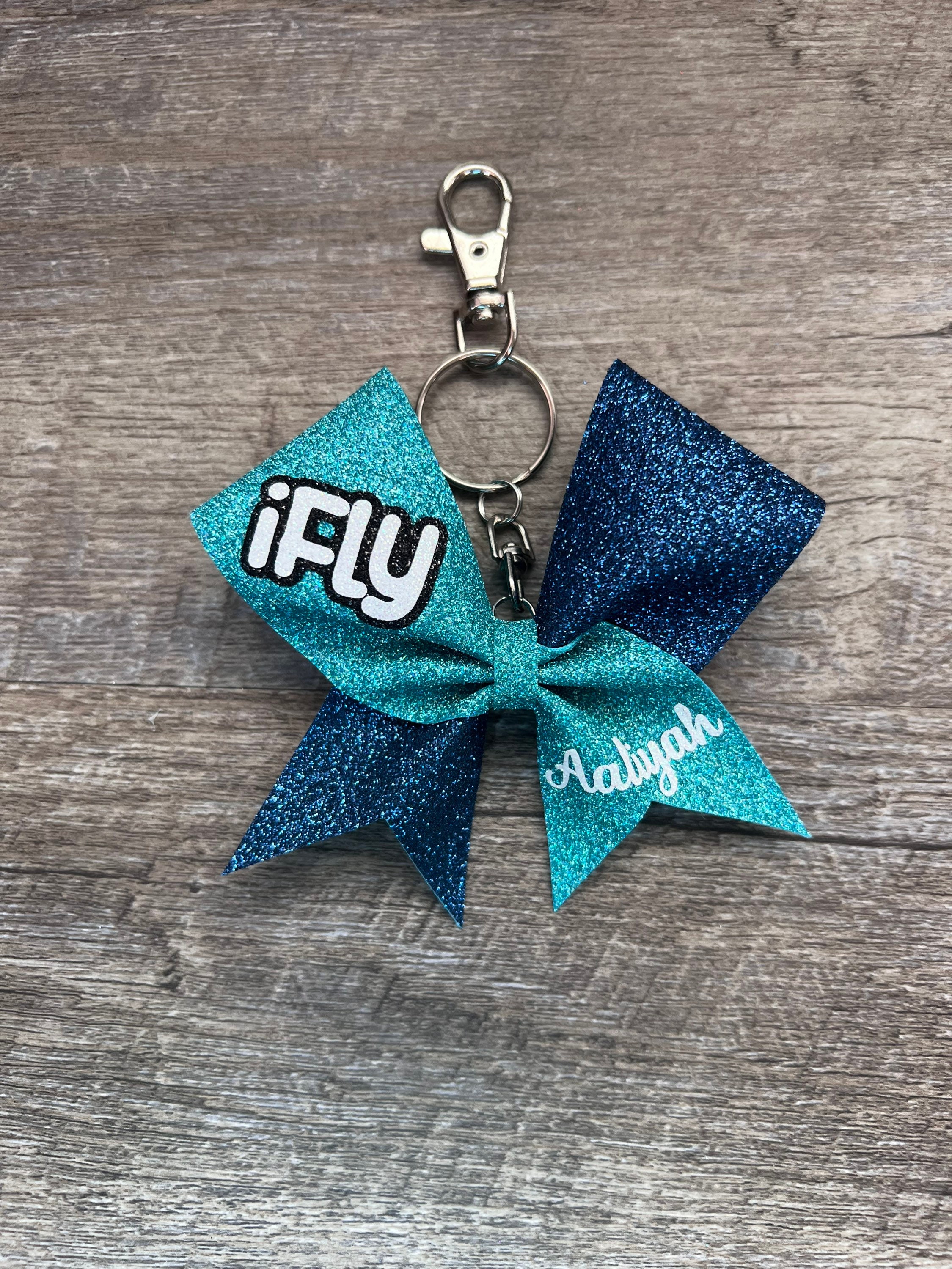 Cheer Bows Key Chain, Backpack Bow Pink Cheer Mom