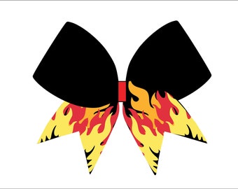 Flame tail Cheerbow Template  - Digital File Only - Flame tail sublimation cheerbow file