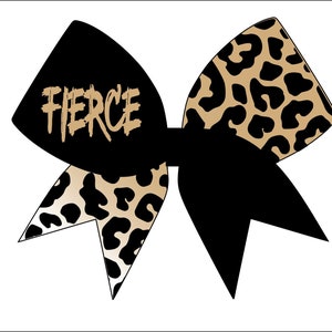 FIERCE Gold and Black Cheetah Print Cheerbow Template  - Digital File Only - Sublimation File Cheetah Print Cheerbow