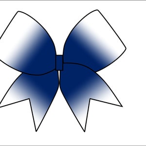 Navy Blue Ombre Center Cheerbow Template  - Digital File Only - Cheerbow Sublimation File