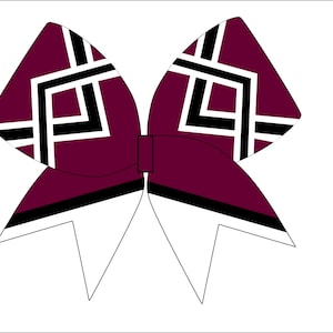 Maroon Cheerbow Sublimation Template  - Digital File Only - Cheerbow sublimation file - Maroon Competition Cheer Bow