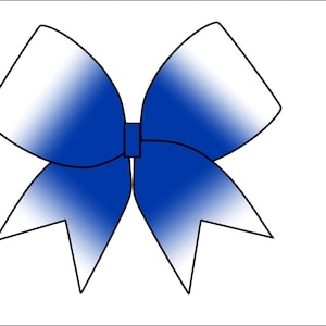 Royal Blue Ombre Center Cheerbow-sjabloon - alleen digitaal bestand - Cheerbow-sublimatiebestand