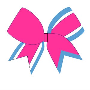 Pink and Blue Cheerbow Design - Digital File Only - Cheerbow sublimation file -