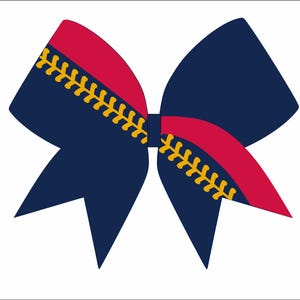Sublimatieontwerp softbal cheerbow - alleen digitaal bestand - sublimatiebestand cheerbow - marineblauw rood goud