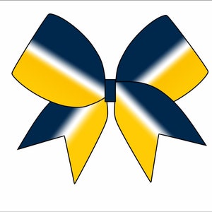 Dark Blue Maize Yellow Ombre Cheerbow Template  - Digital File Only - Sublimation Cheerbow File ONLY