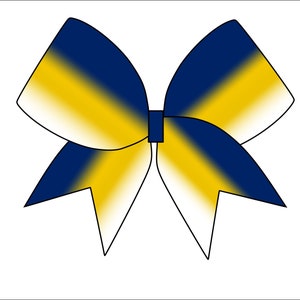 Navy Blue and Yellow Cheerbow Template  - Digital File Only -