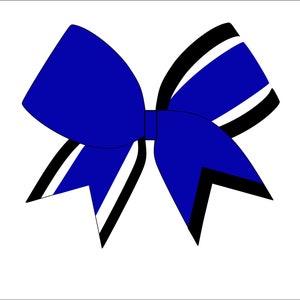Royal Blue and Black Cheerbow Sublimation Template  - Digital File Only -