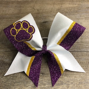 Cheer Bow CUT FILE Paw Print with stripes  - Digital File Only - Cheerbow