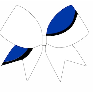 White and Royal blue Half kickswish Cheerbow File  - Digital File Only - Cheerbow sublimation file - NOT a cut file