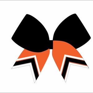 Cheerbow CUT FILE 3 inch bow - Digital File Only - Two Color Bow with chevron tails