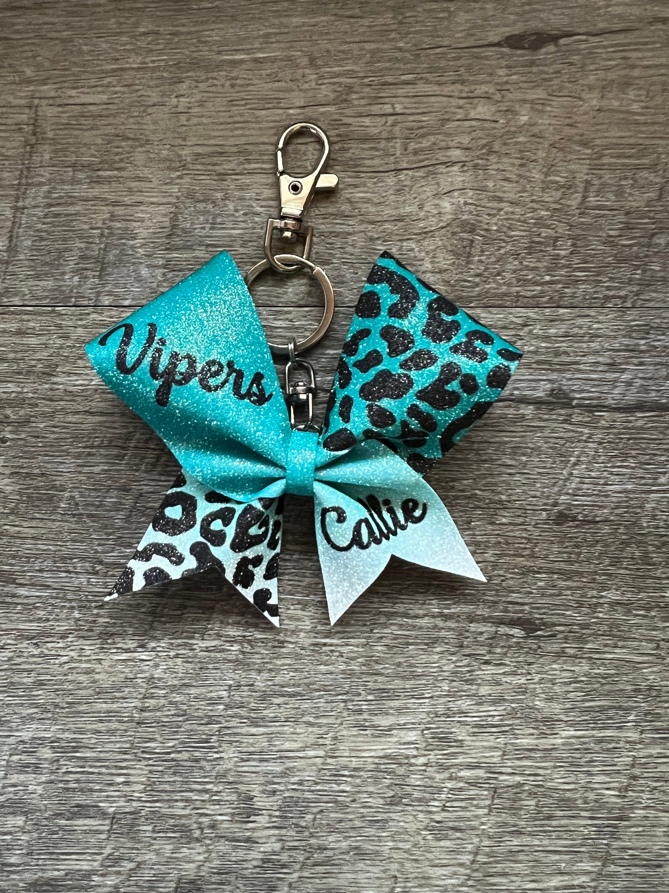 Cheer Mom Cheetah Print Mini Cheerbow Keychains - Several Options See ...