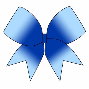Royal Blue Light Blue Ombre Center Cheerbow Template - alleen digitaal bestand - Cheerbow-sublimatiebestand