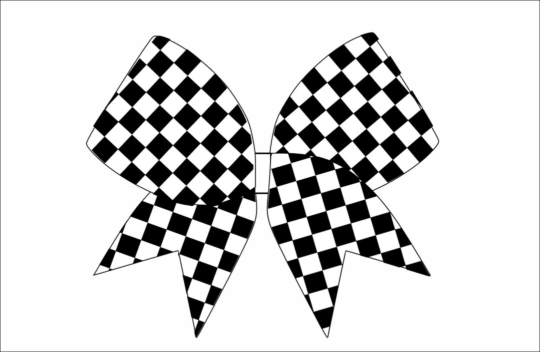 Checkered Cheerbow Template Digital File Only Checkered Bow Plain Checkered Cheerbow Template Digital File Only Checkered Bow Plain