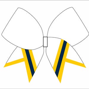 White and Yellow Blue tails Cheerbow File  - Digital File Only - Cheerbow sublimation file -