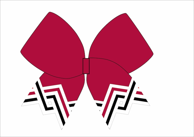 Chevron Doppelschwänzchen SCHNITTDATEI 3-Zoll-Cheerbow - Digitale Datei Nur - Cheerbow Schwänze SVG Instant Download Bild 1