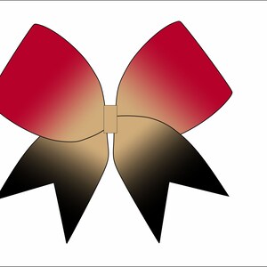 Red Gold Black Ombre Cheerbow  - Digital File Only - Cheerbow sublimation file
