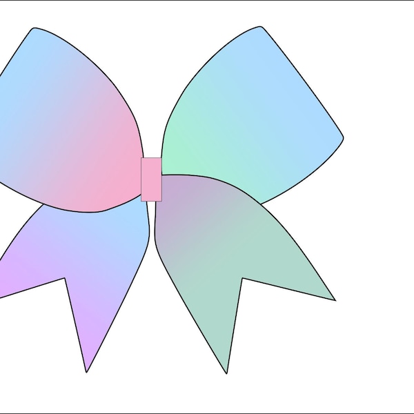 Unicorn Cheerbow - Digital File Only - Cheerbow sublimation file - Unicorn pastel bow