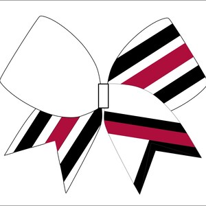 Red and Black Cheerbow Design  - Digital File Only - Cheerbow sublimation file - NOT A CUT FILE