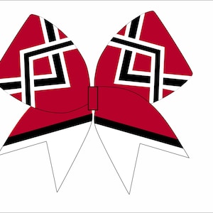 Red Cheerbow Sublimation Template  - Digital File Only - Cheerbow sublimation file - Red Competition Cheer Bow