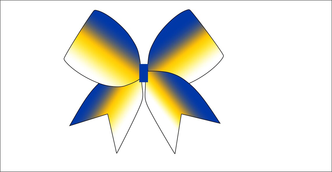 Royal Blue and Yellow Cheer Bow Template Digital File Only - Etsy