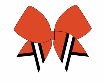 Orange and black tails Cheerbow File  - Digital File Only - Cheerbow sublimation file