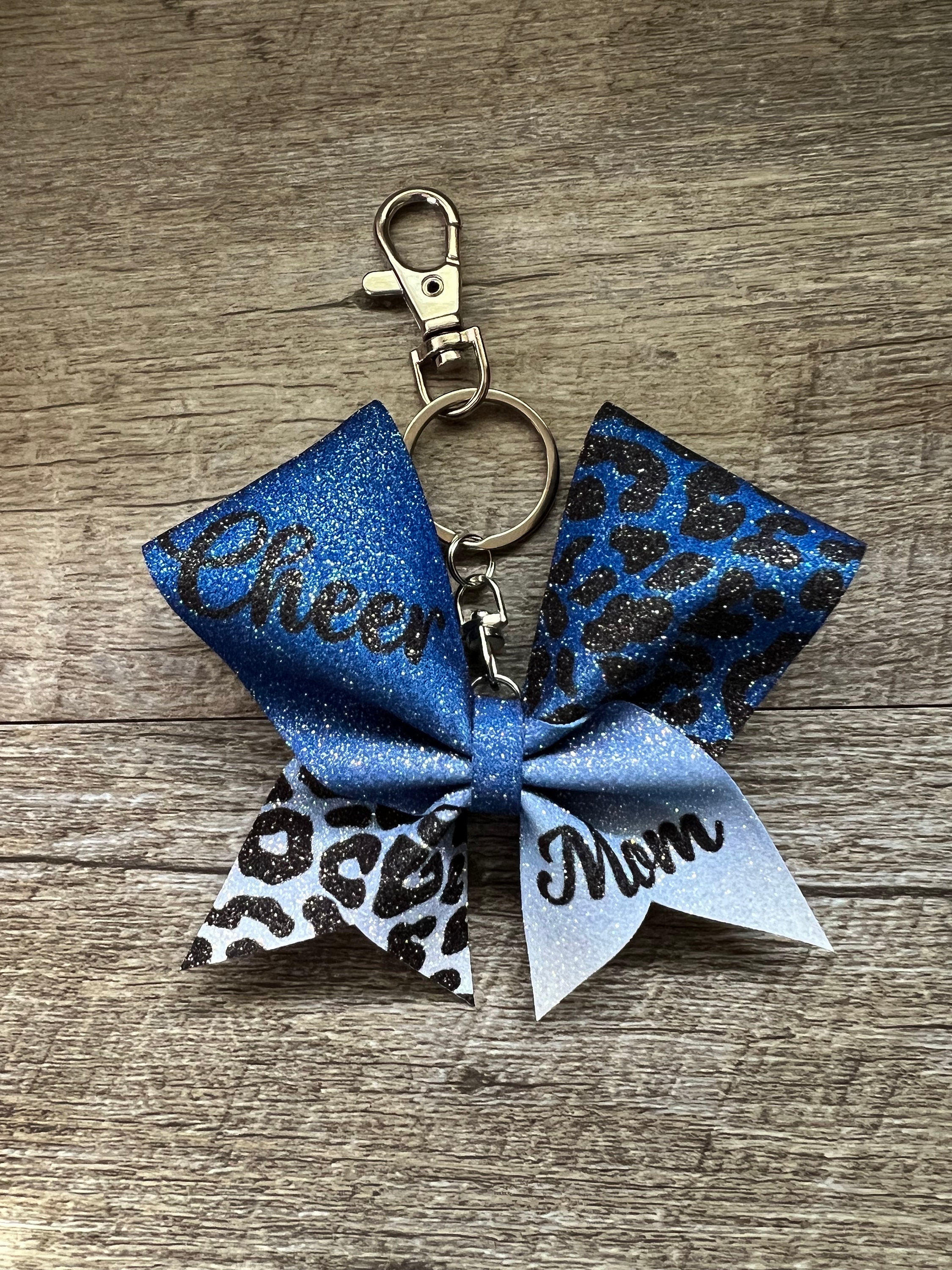 Cheer Mom Cheetah Print Mini Cheerbow Keychains - Several Options See ...