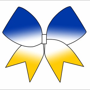 Sjabloon koningsblauwe gele ombre Cheerbow - alleen digitaal bestand - ALLEEN sublimatie Cheerbow-bestand