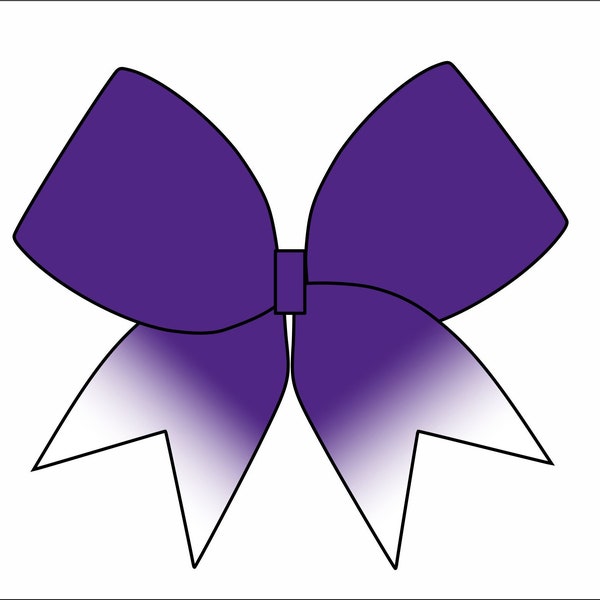 Purple Ombre white tail Cheerbow File - Digital File Only - Cheerbow sublimation file