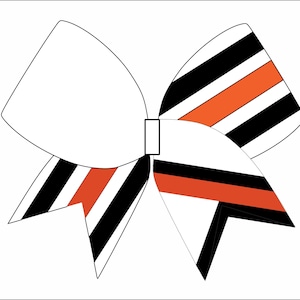 Orange and Black Cheerbow Design  - Digital File Only - Cheerbow sublimation file - NOT A CUT FILE