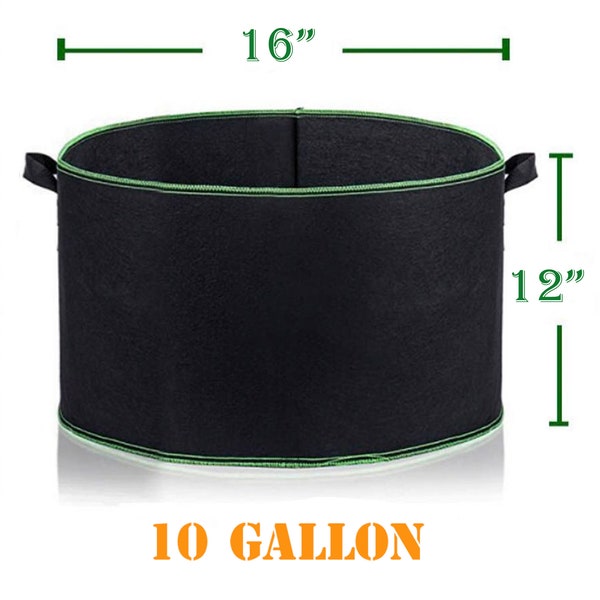 A 10 gallons grow bag/Black /Heavy Duty Thickened  with Handles Non-Woven Fabric Plant Pots