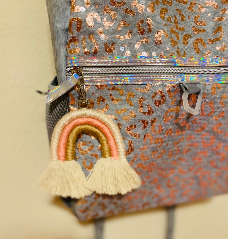 Rainbow Macrame Keychain