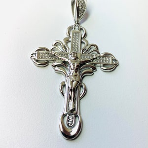Stamped solid 925 Sterling silver big cross pendant