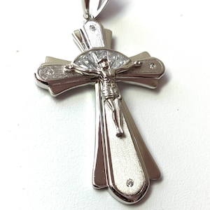 Stamped 925 solid Sterling silver cross pendant