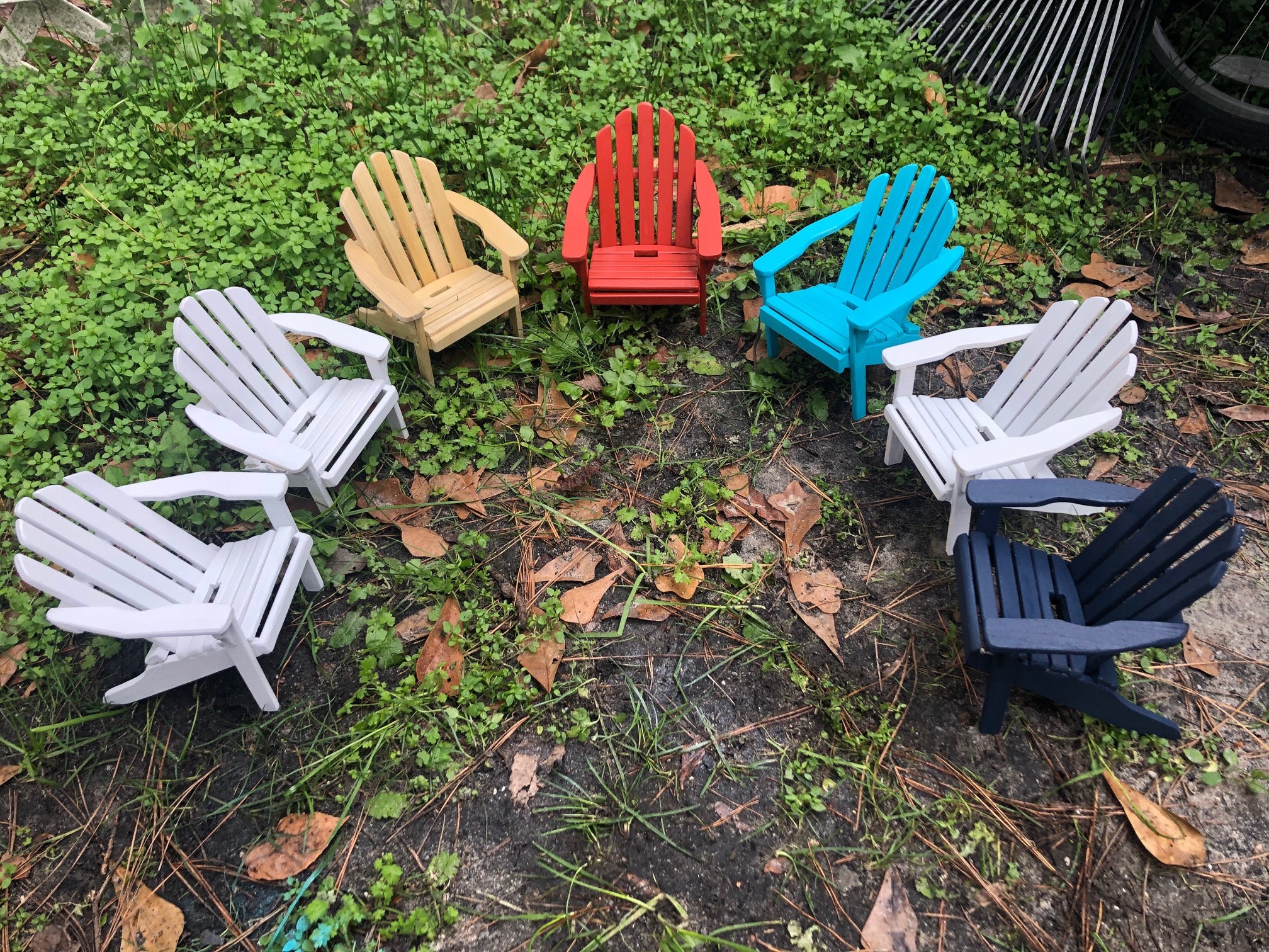 Miniature Wood Adirondack Chairs cell phone stand Etsy