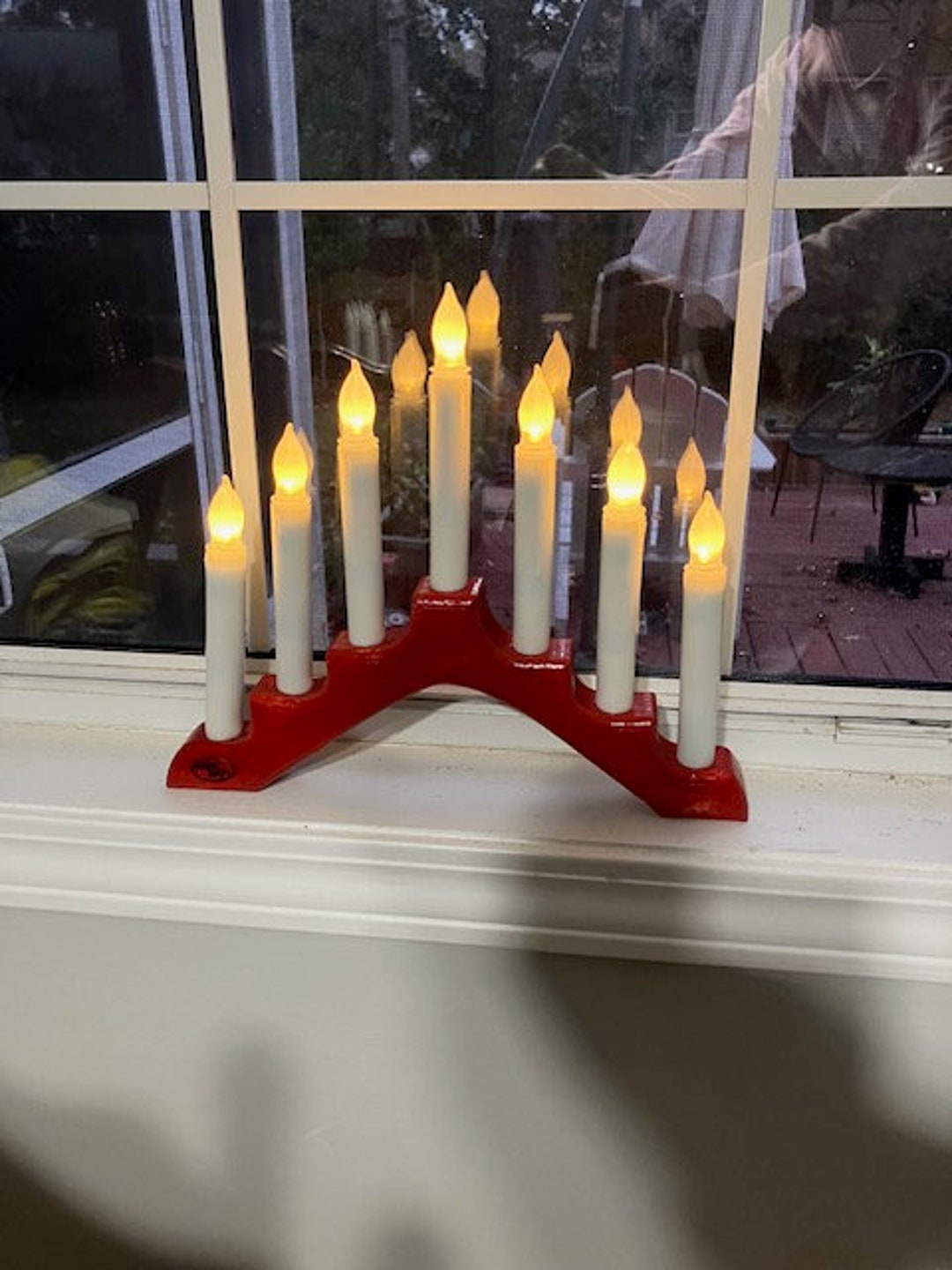 Swedish Candelabra Christmas Candle Bridge Candles Battery Operated Etsy