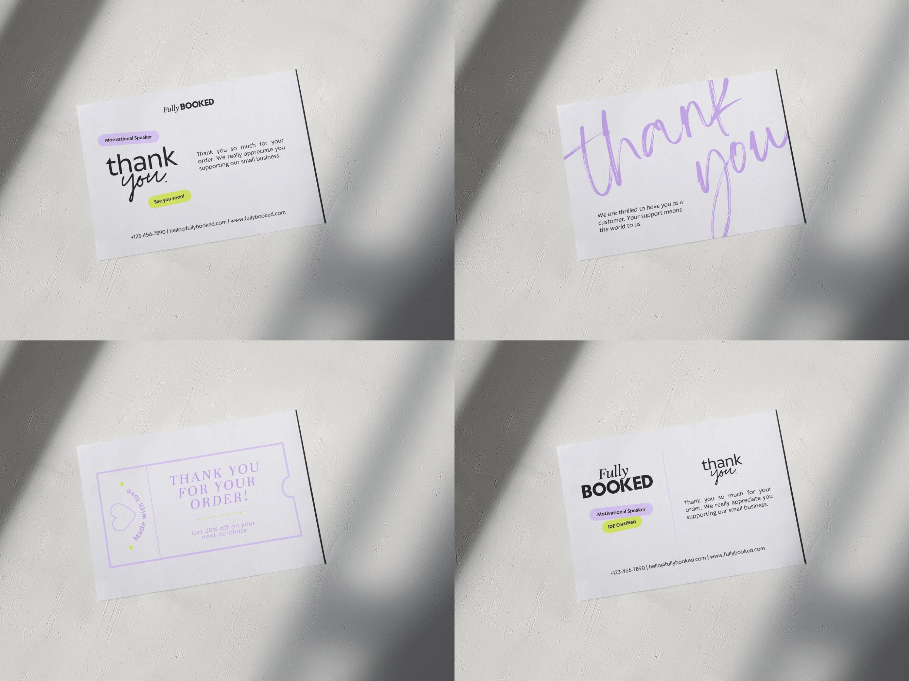 Editable Canva Thank You Card Template | Digital Download | 3 Fronts ...