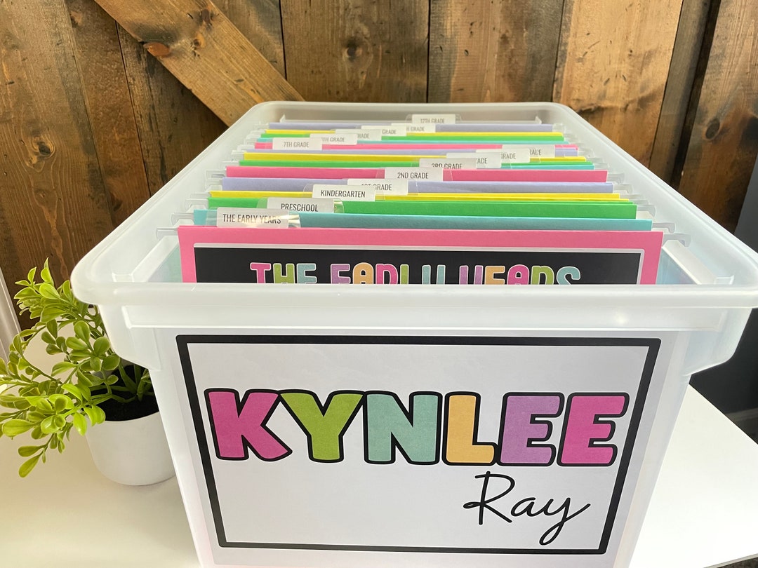 Child File Box PRINTED KIT | Kid's Milestone Tote | School Memory Box ...